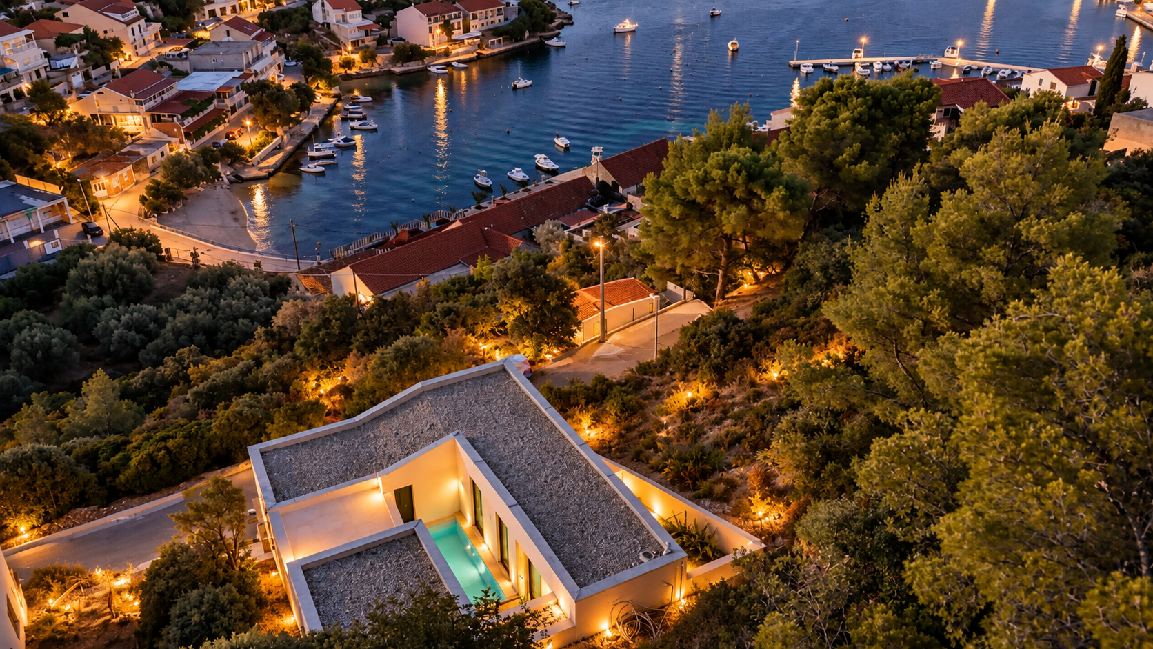 Platinum Villa aerial view, daylight