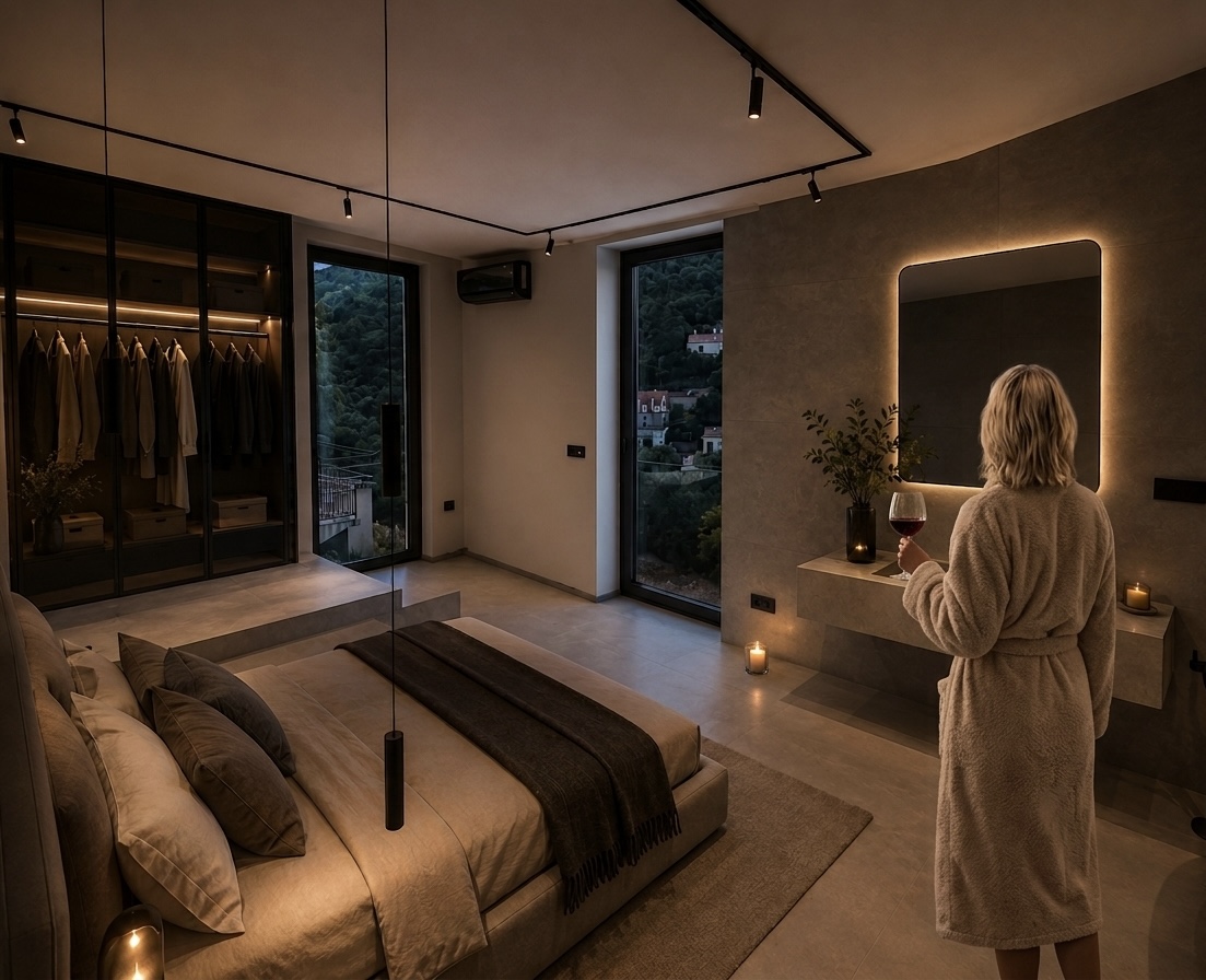 Platinum Villa bedroom with mountain view